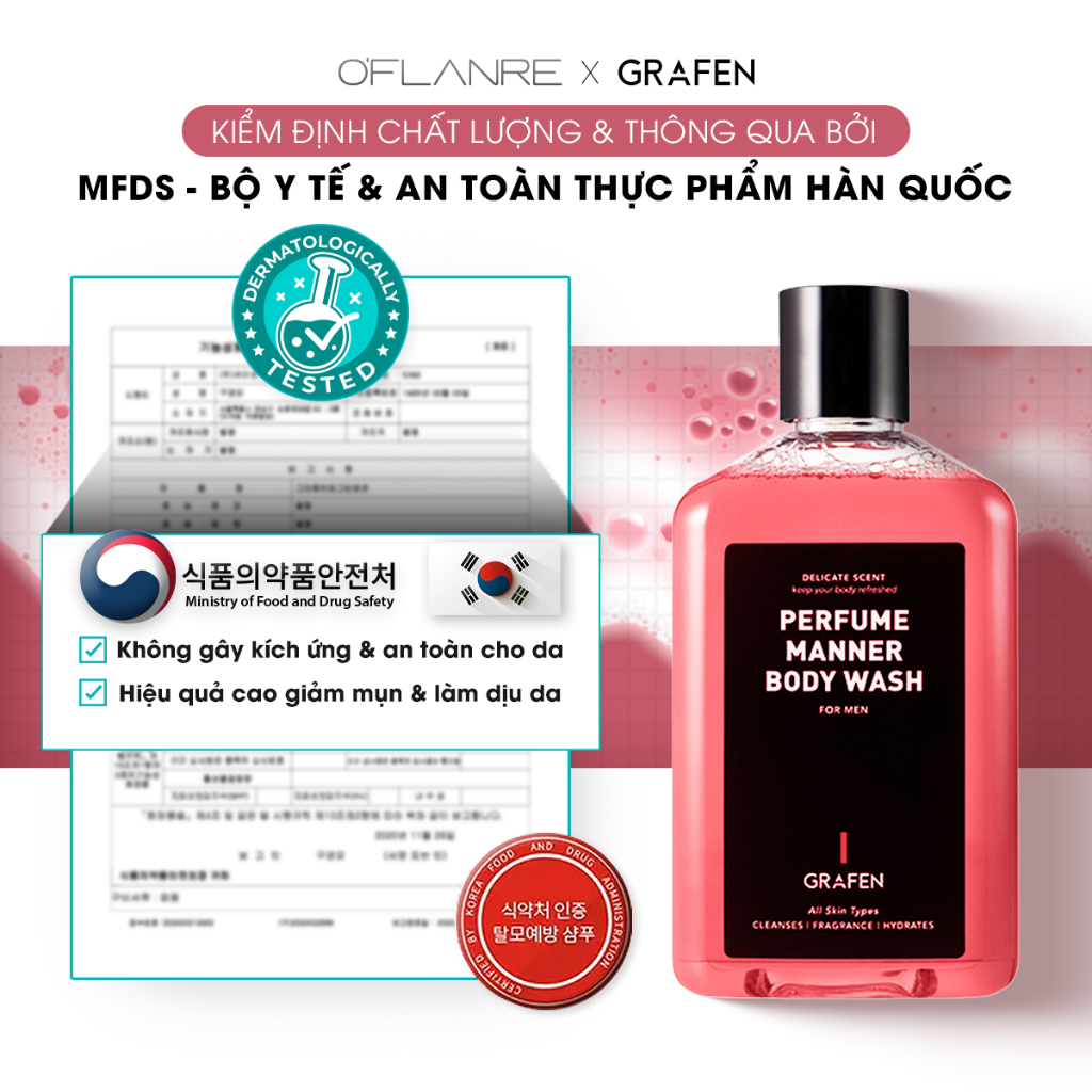 RAFEN Sữa Tắm Cho Nam Hương Nước Hoa Perfume Manner Body Wash